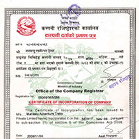 Company Registration Certificate